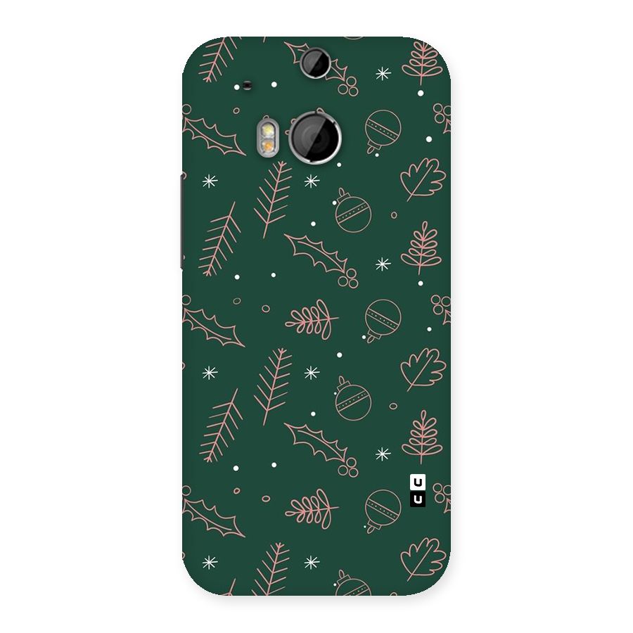 Christmas Vibes Leaves Back Case for One M8