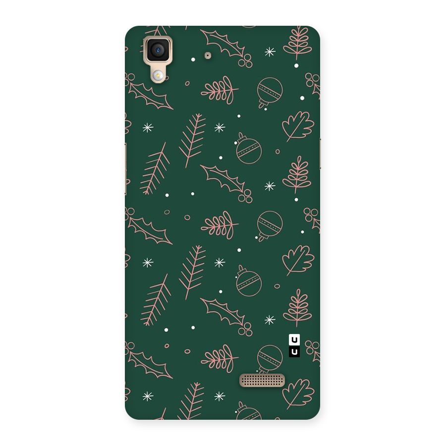 Christmas Vibes Leaves Back Case for Oppo R7