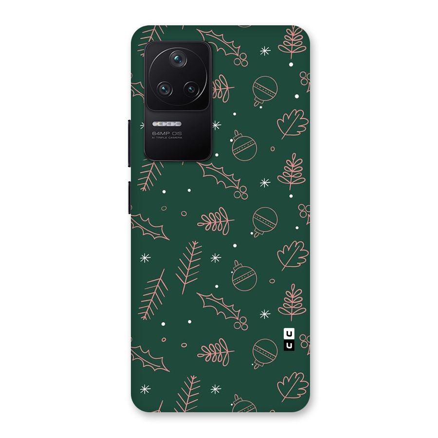 Christmas Vibes Leaves Back Case for Poco F4 5G