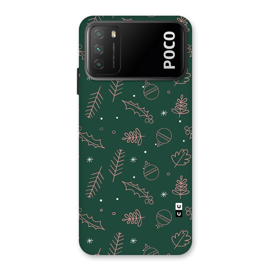Christmas Vibes Leaves Back Case for Poco M3