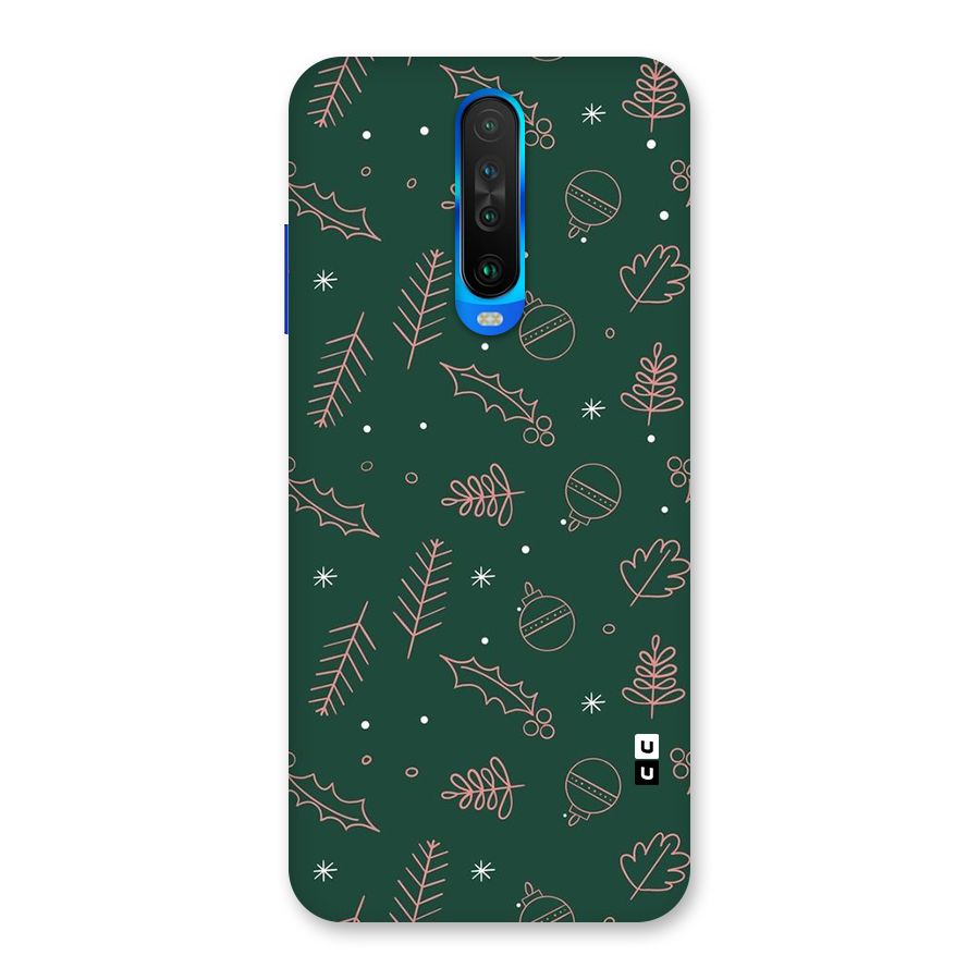 Christmas Vibes Leaves Back Case for Poco X2