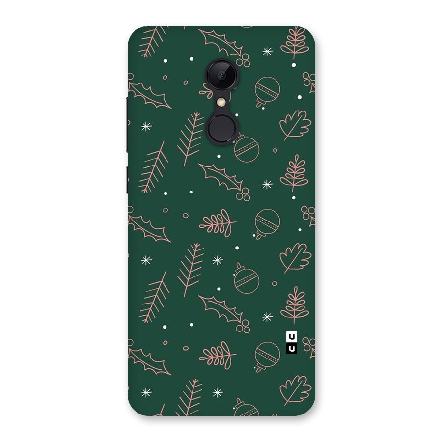 Christmas Vibes Leaves Back Case for Redmi 5