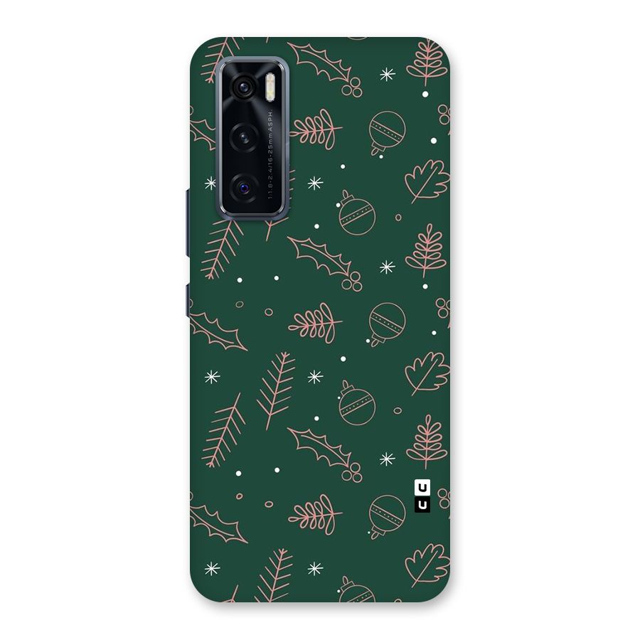 Christmas Vibes Leaves Back Case for Vivo V20 SE