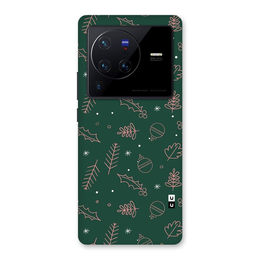 Christmas Vibes Leaves Back Case for Vivo X80 Pro