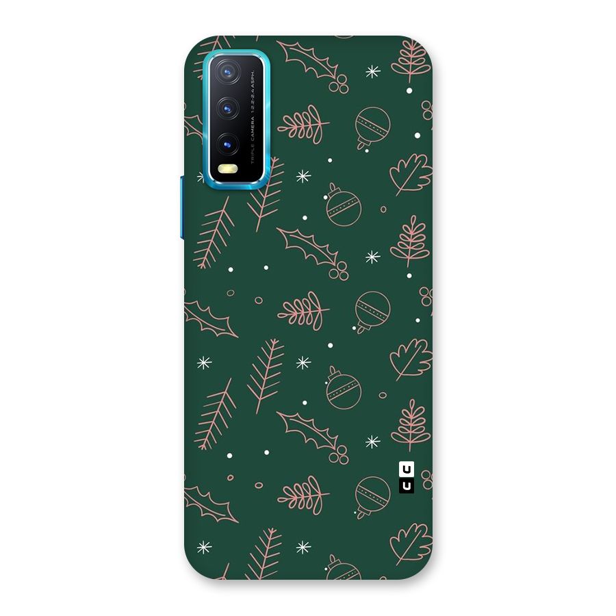 Christmas Vibes Leaves Back Case for Vivo Y20A