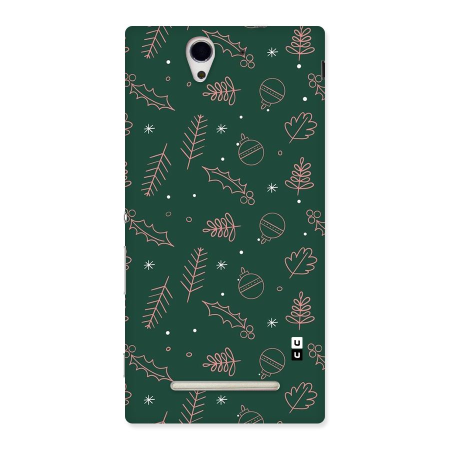 Christmas Vibes Leaves Back Case for Xperia C3