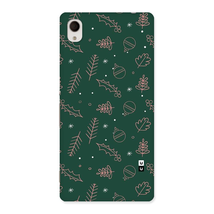Christmas Vibes Leaves Back Case for Xperia M4
