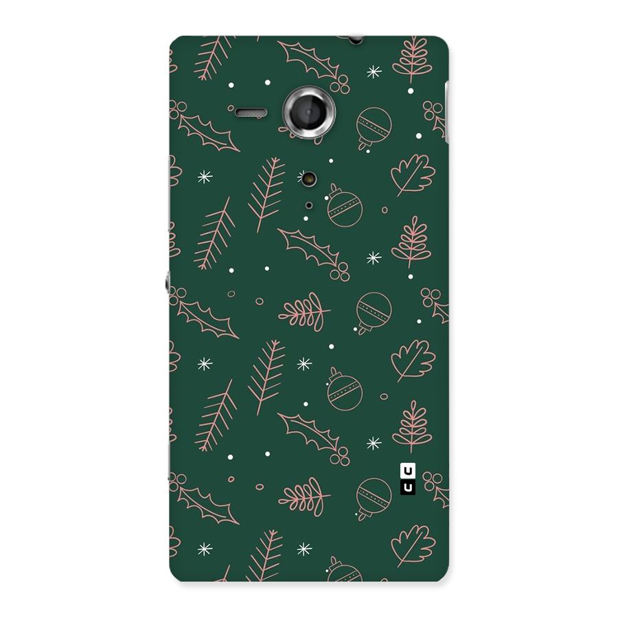 Christmas Vibes Leaves Back Case for Xperia Sp
