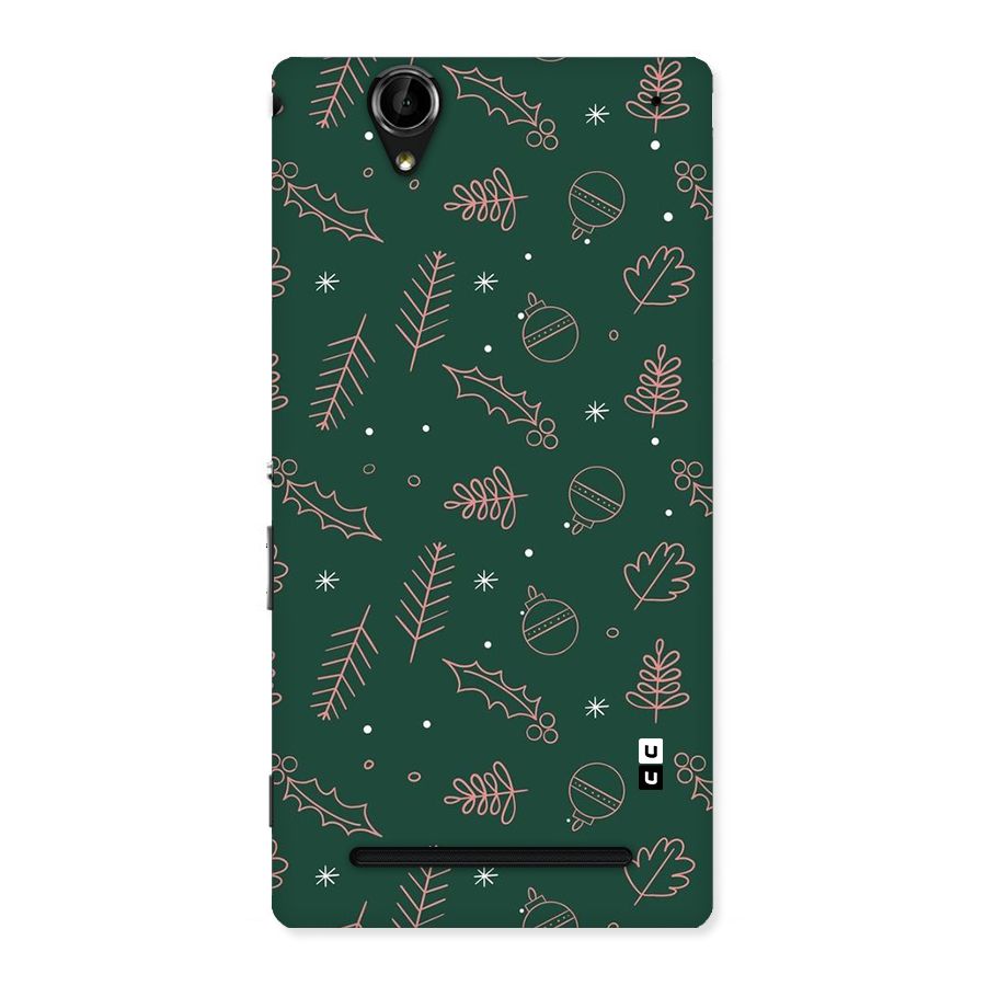 Christmas Vibes Leaves Back Case for Xperia T2