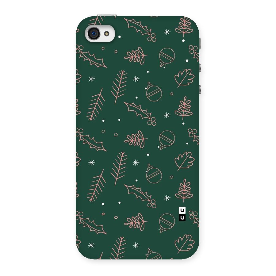 Christmas Vibes Leaves Back Case for iPhone 4 4s