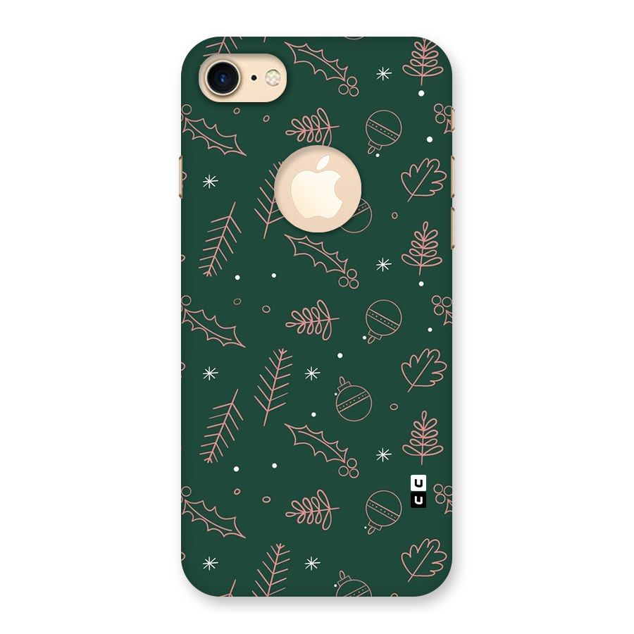 Christmas Vibes Leaves Back Case for iPhone 7 Logo Cut