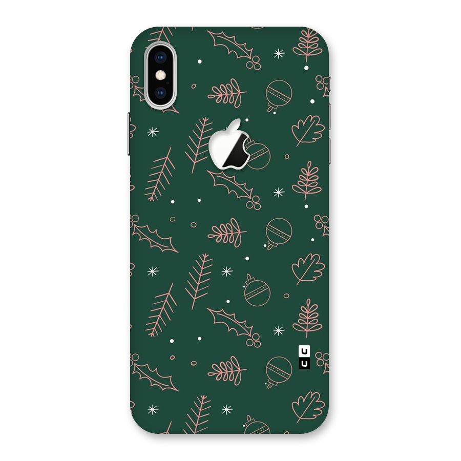 Christmas Vibes Leaves Back Case for iPhone XS Max Apple Cut