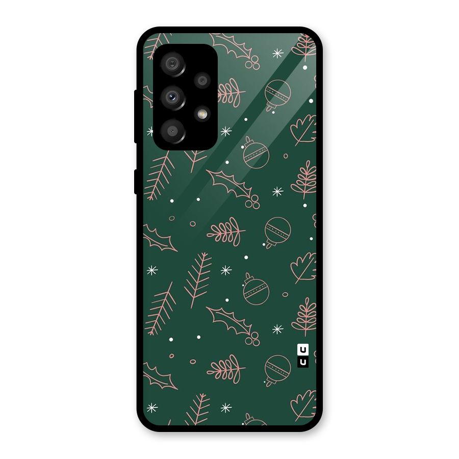 Christmas Vibes Leaves Glass Back Case for Galaxy A32
