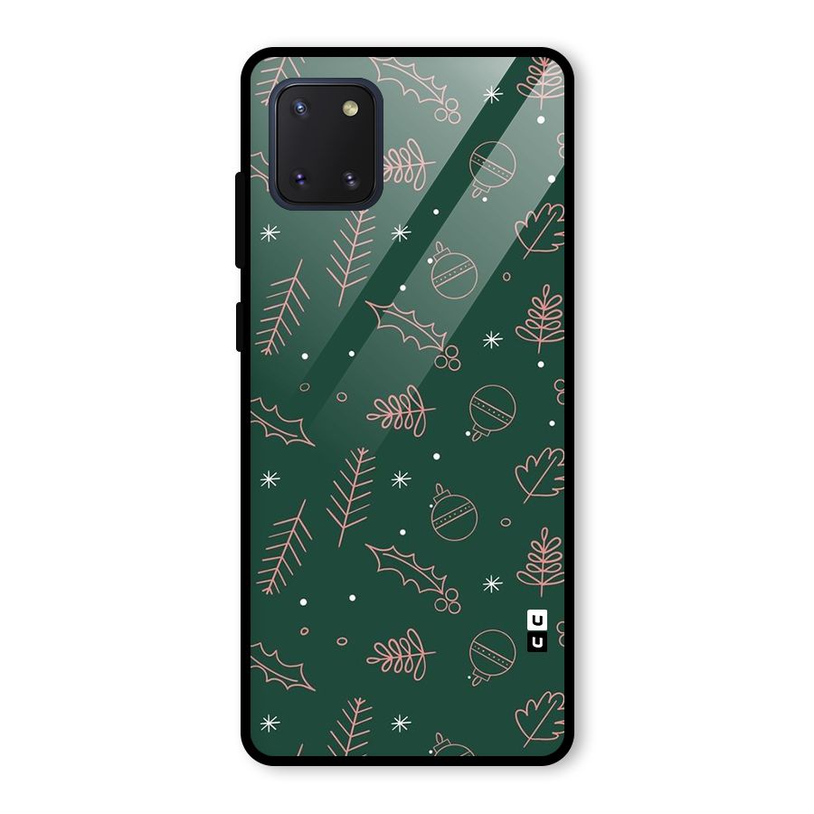 Christmas Vibes Leaves Glass Back Case for Galaxy Note 10 Lite