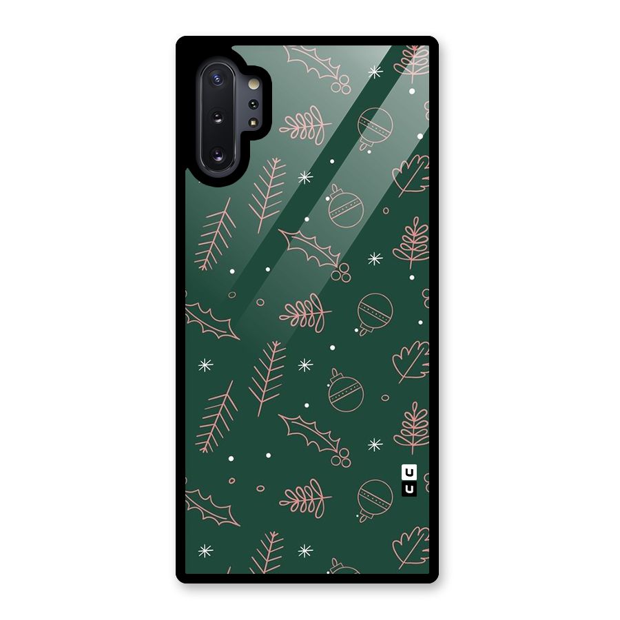 Christmas Vibes Leaves Glass Back Case for Galaxy Note 10 Plus