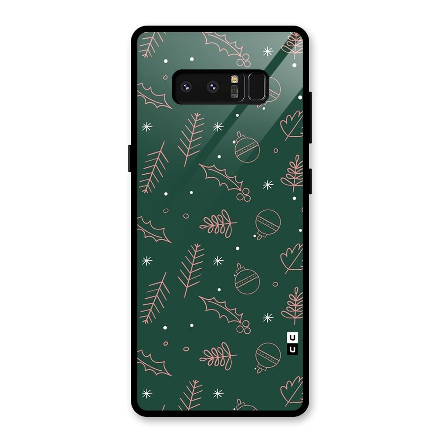 Christmas Vibes Leaves Glass Back Case for Galaxy Note 8