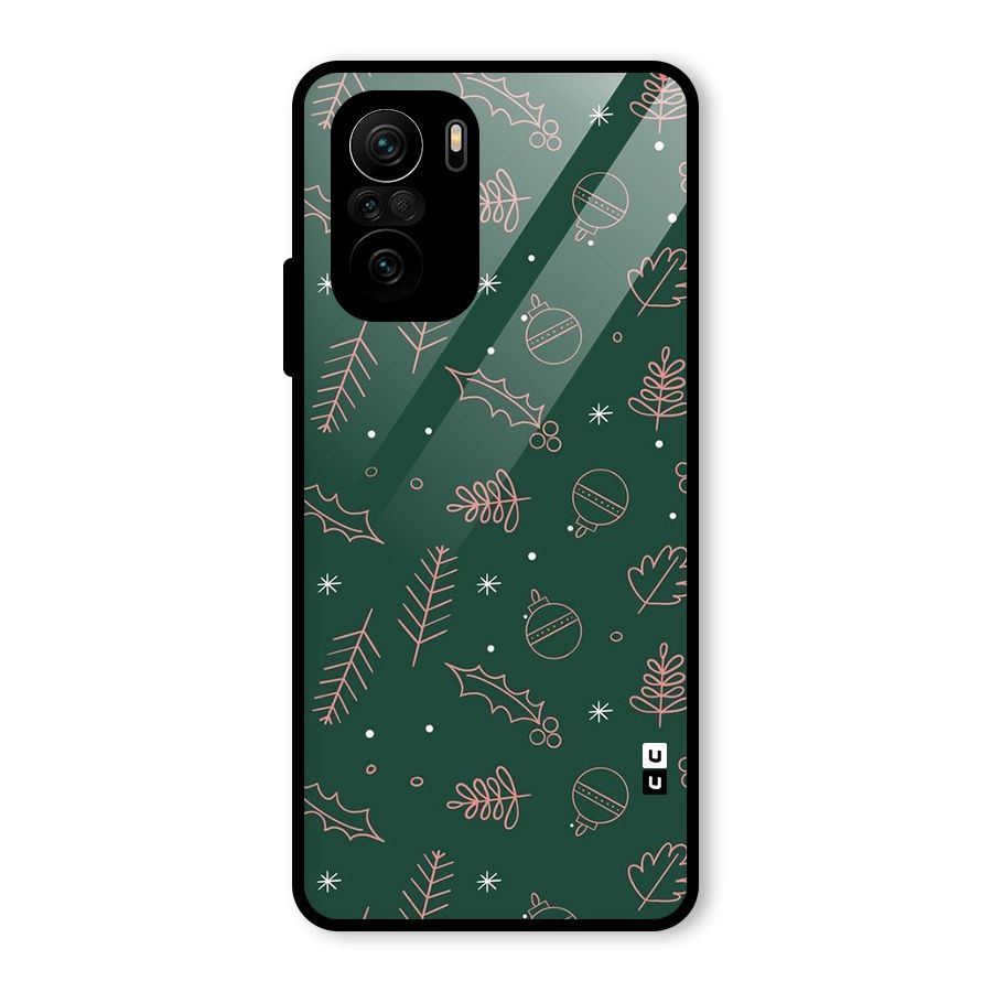 Christmas Vibes Leaves Glass Back Case for Mi 11X Pro