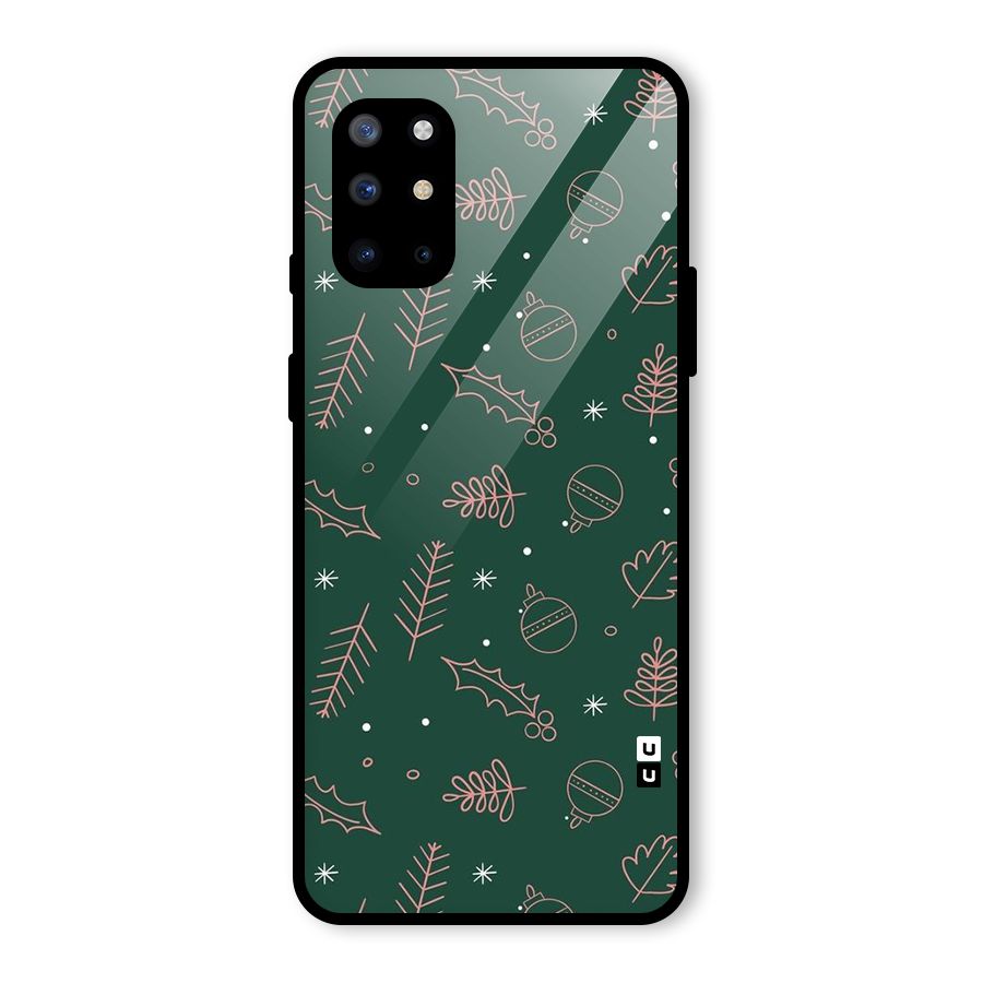 Christmas Vibes Leaves Glass Back Case for OnePlus 8T