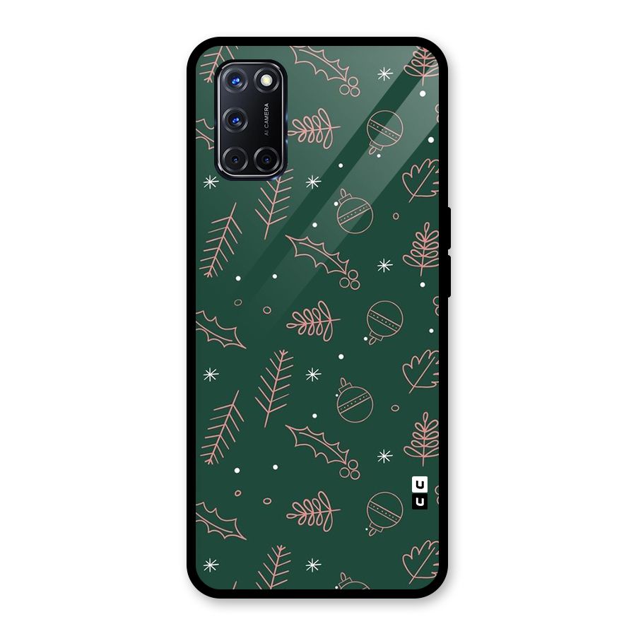 Christmas Vibes Leaves Glass Back Case for Oppo A52