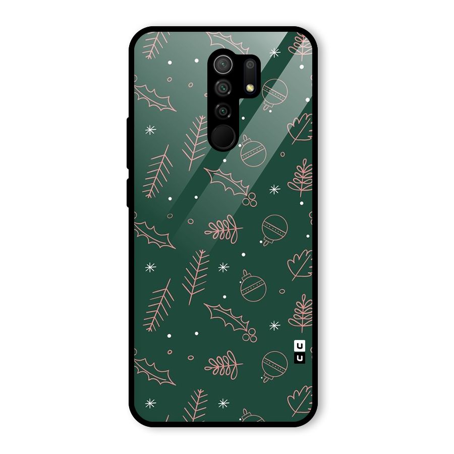 Christmas Vibes Leaves Glass Back Case for Poco M2