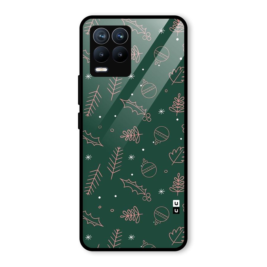 Christmas Vibes Leaves Glass Back Case for Realme 8