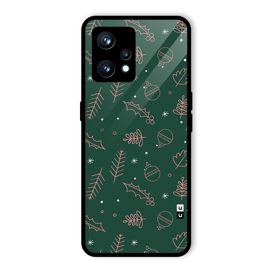 Christmas Vibes Leaves Glass Back Case for Realme 9 Pro Plus 5G