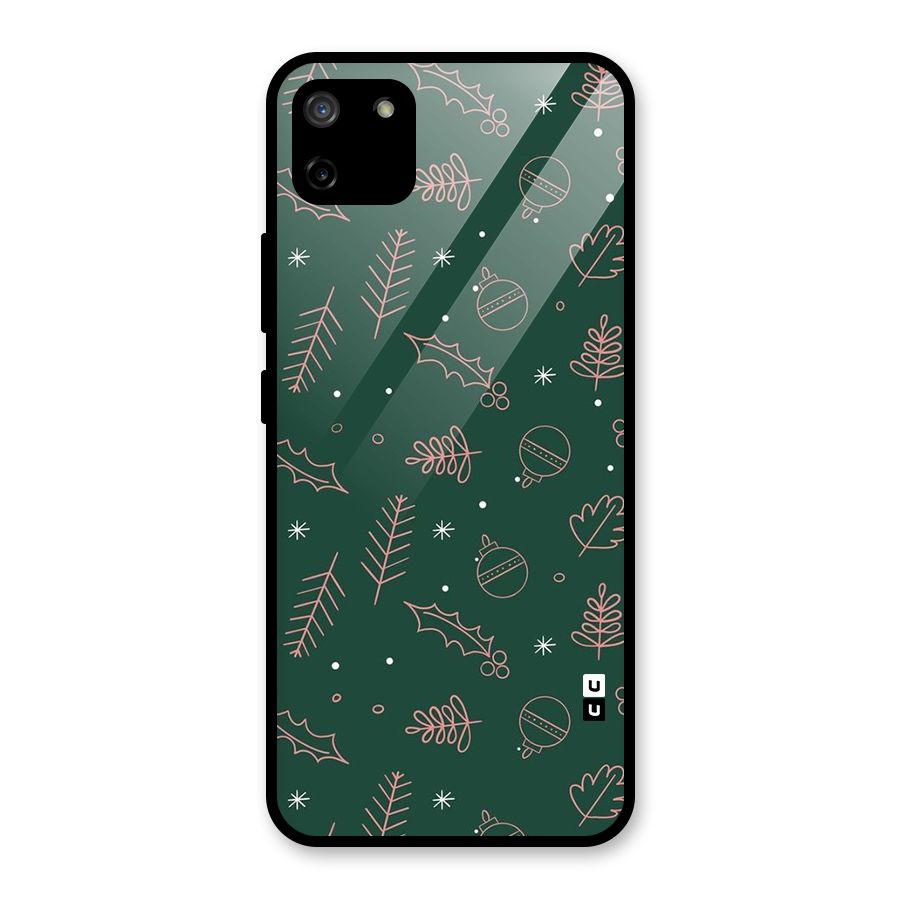 Christmas Vibes Leaves Glass Back Case for Realme C11