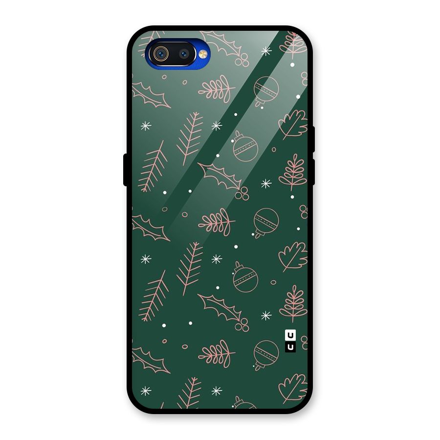 Christmas Vibes Leaves Glass Back Case for Realme C2