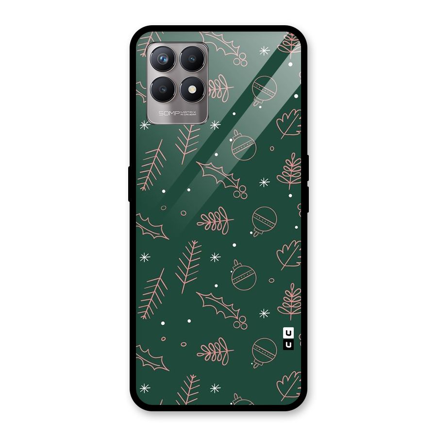 Christmas Vibes Leaves Glass Back Case for Realme Narzo 50