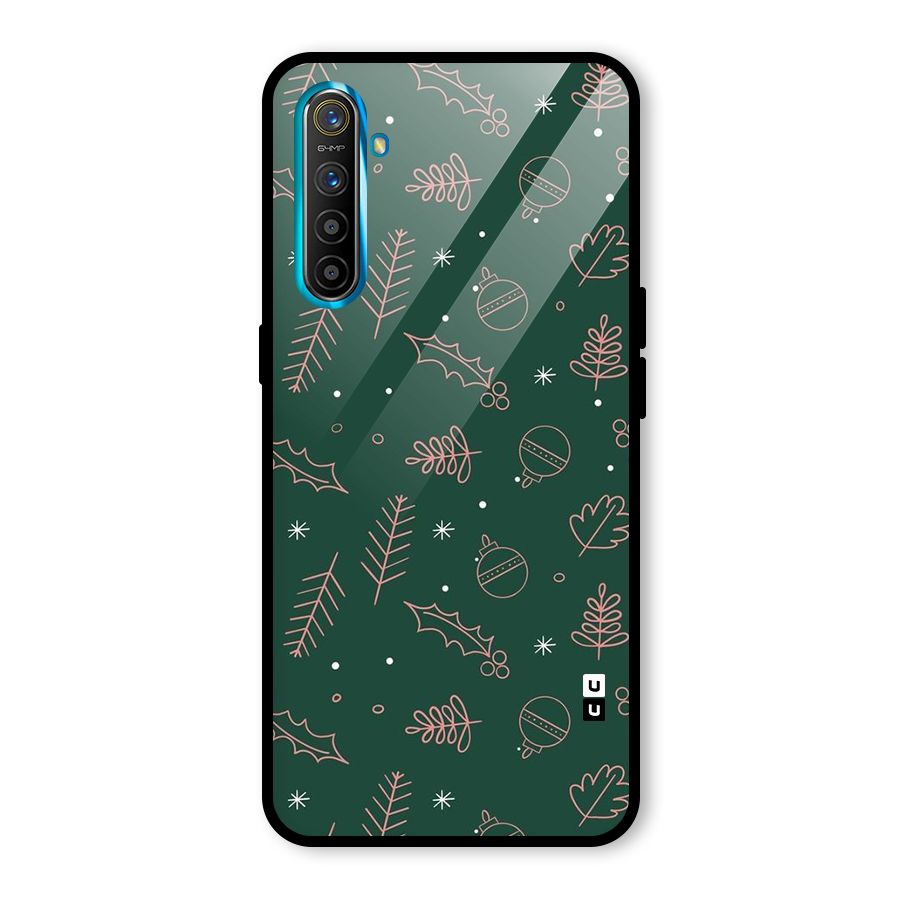 Christmas Vibes Leaves Glass Back Case for Realme X2