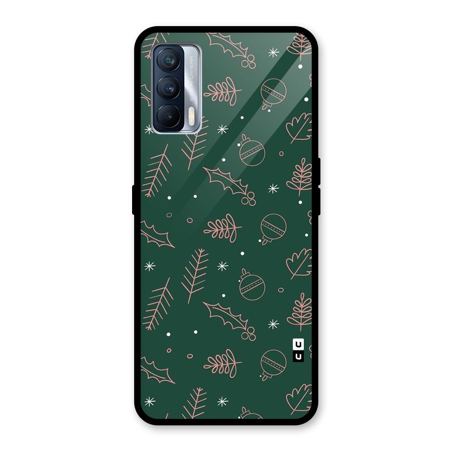 Christmas Vibes Leaves Glass Back Case for Realme X7