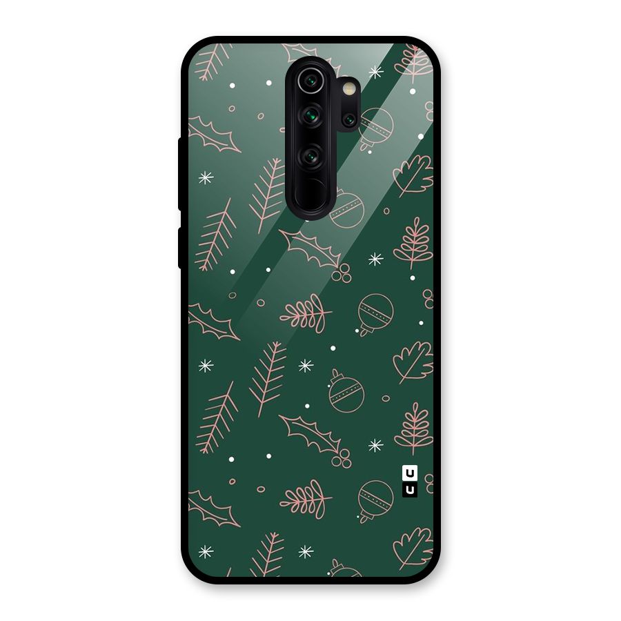 Christmas Vibes Leaves Glass Back Case for Redmi Note 8 Pro