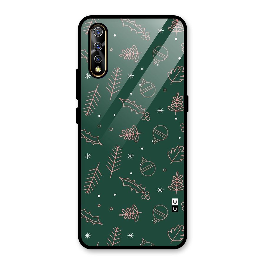 Christmas Vibes Leaves Glass Back Case for Vivo S1