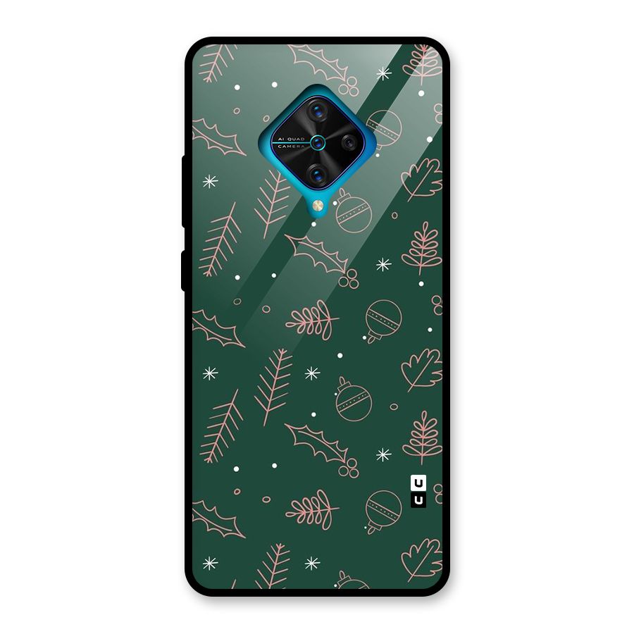Christmas Vibes Leaves Glass Back Case for Vivo S1 Pro