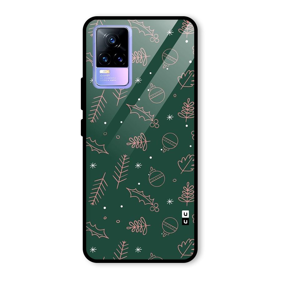 Christmas Vibes Leaves Glass Back Case for Vivo Y73