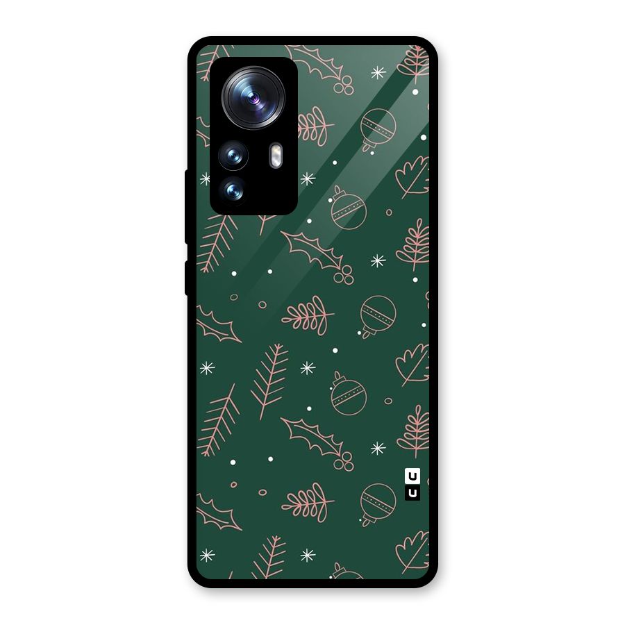 Christmas Vibes Leaves Glass Back Case for Xiaomi 12 Pro