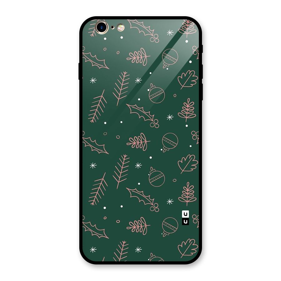 Christmas Vibes Leaves Glass Back Case for iPhone 6 Plus 6S Plus