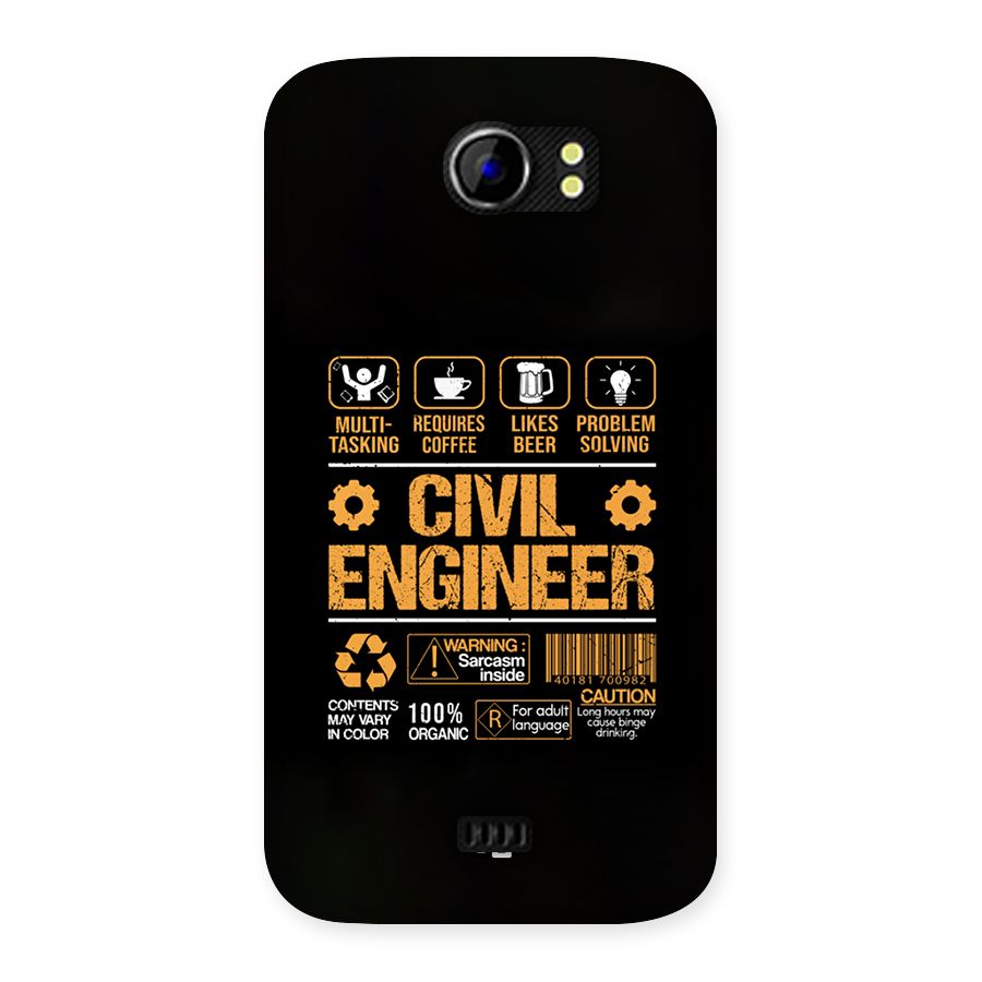 Civil Engineer Back Case for Canvas 2 A110