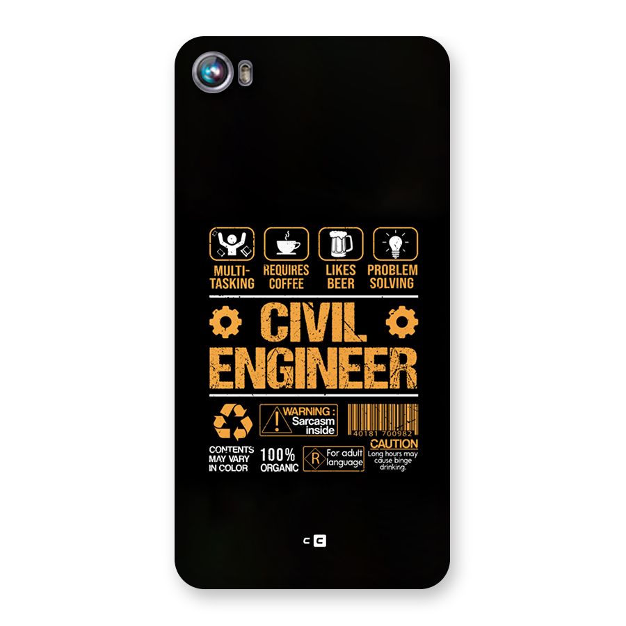 Civil Engineer Back Case for Canvas Fire 4 (A107)
