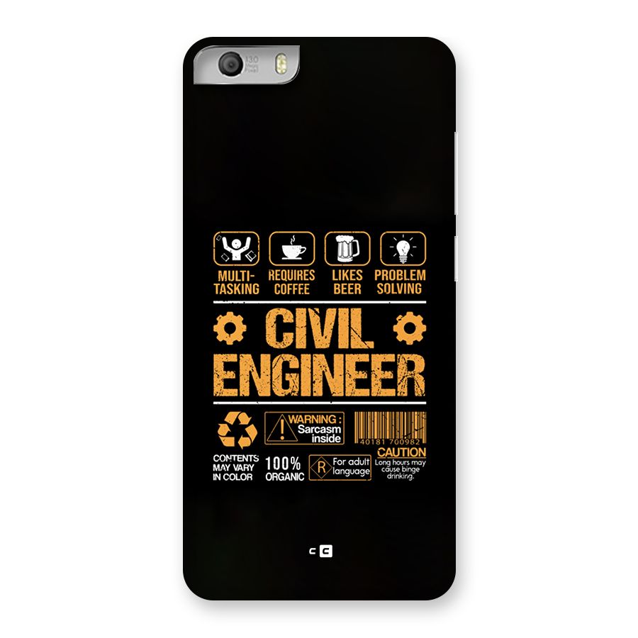 Civil Engineer Back Case for Canvas Knight 2