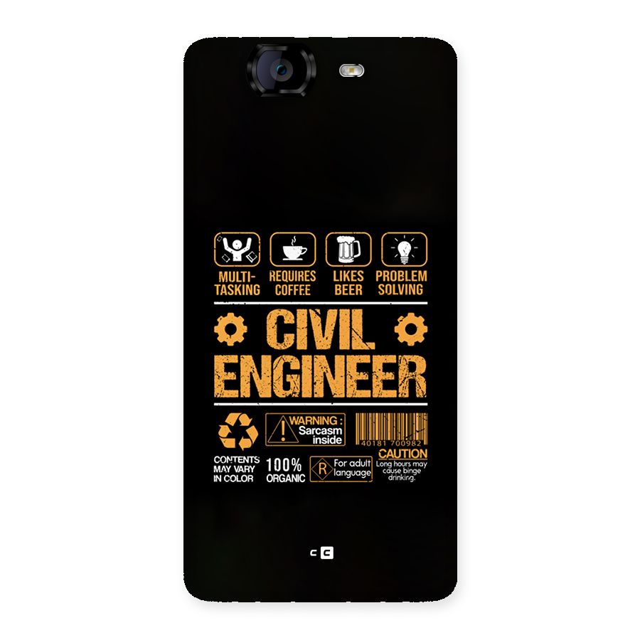 Civil Engineer Back Case for Canvas Knight A350