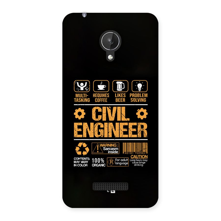 Civil Engineer Back Case for Canvas Spark Q380