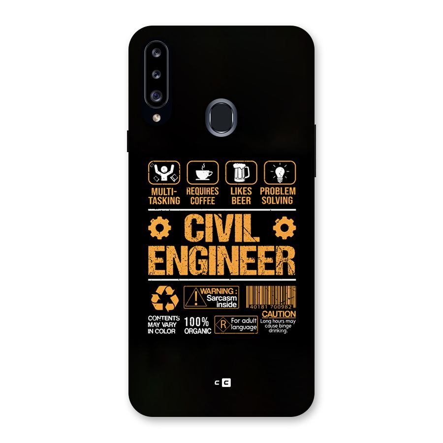 Civil Engineer Back Case for Galaxy A20s