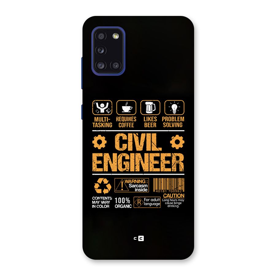 Civil Engineer Back Case for Galaxy A31