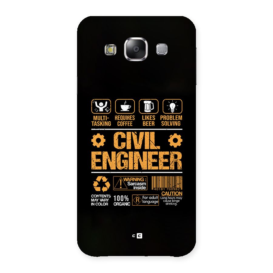 Civil Engineer Back Case for Galaxy E5