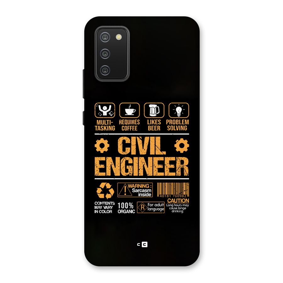 Civil Engineer Back Case for Galaxy F02s