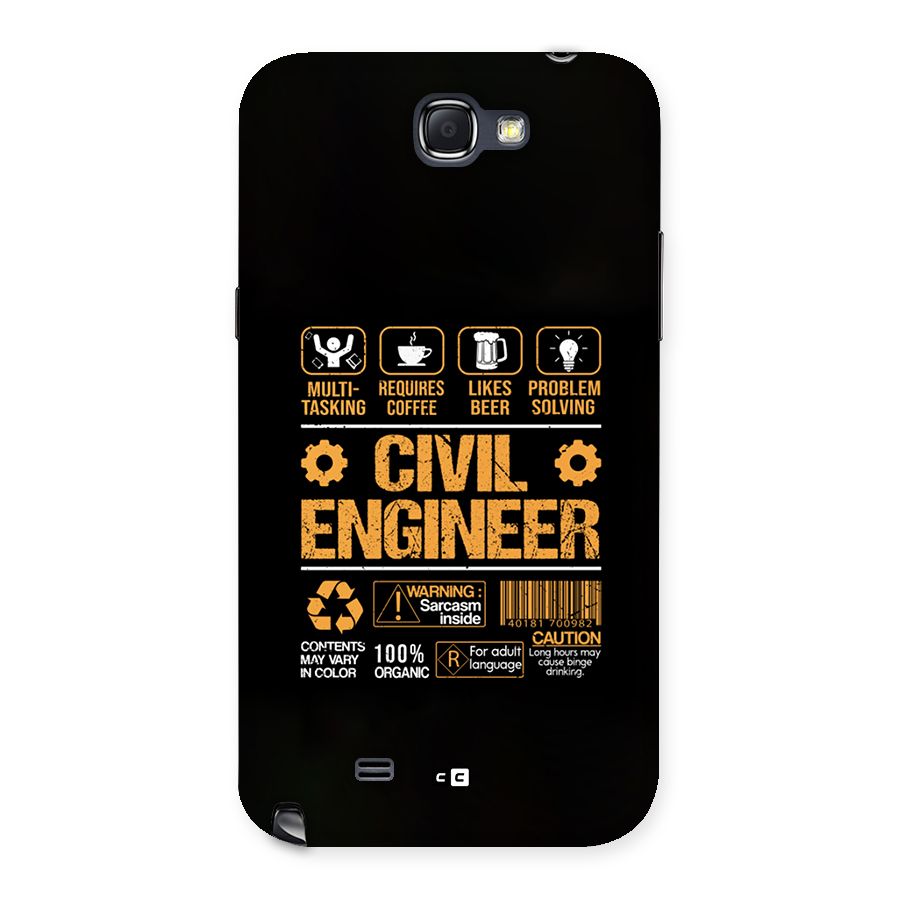 Civil Engineer Back Case for Galaxy Note 2