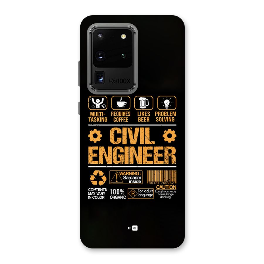 Civil Engineer Back Case for Galaxy S20 Ultra