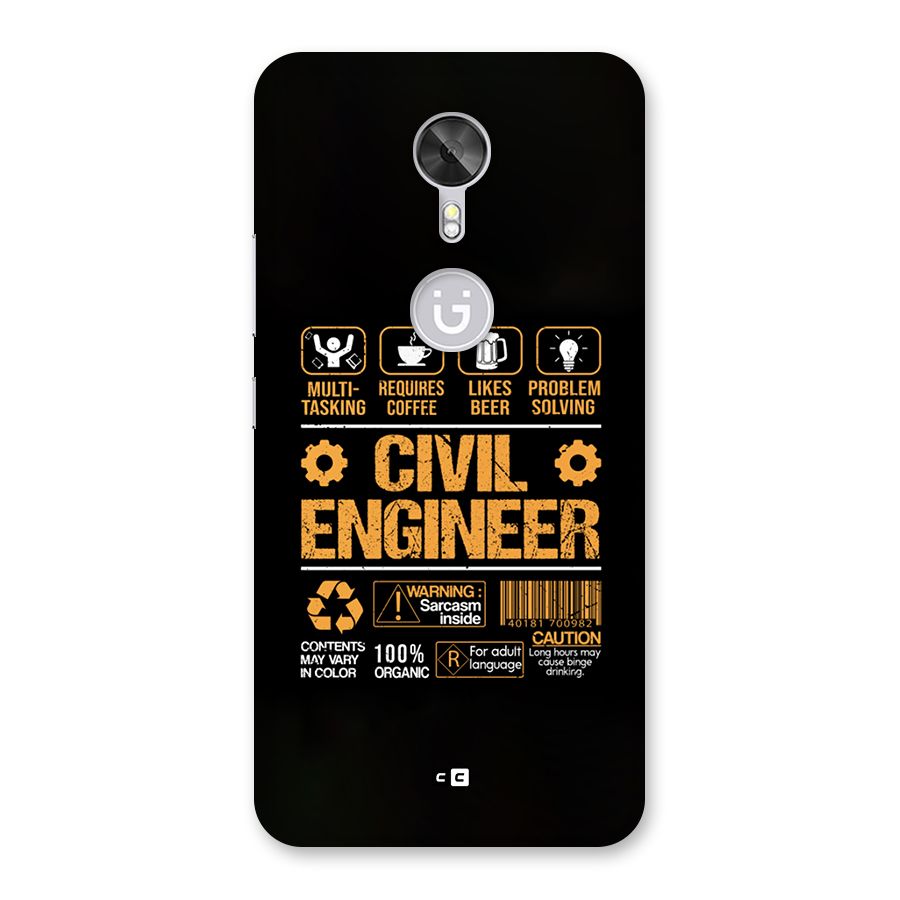 Civil Engineer Back Case for Gionee A1