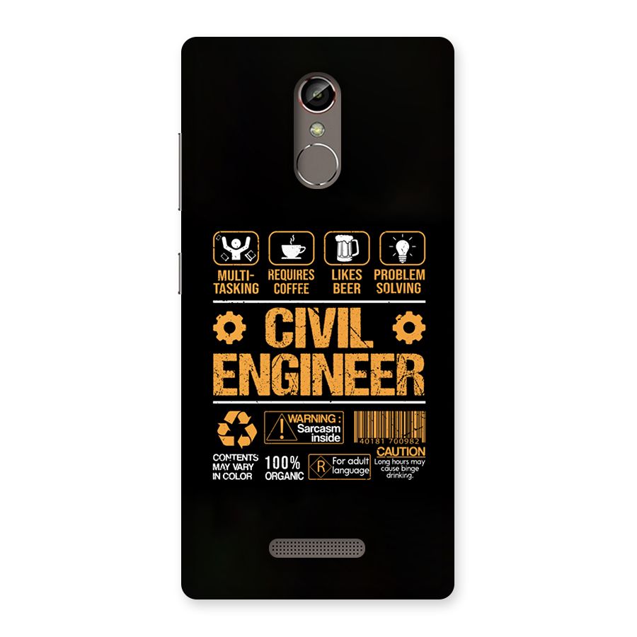 Civil Engineer Back Case for Gionee S6s